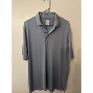 Callaway Opti Dri Mens‎ Polo Shirt L Blue White Striped Short Sleeve Golf